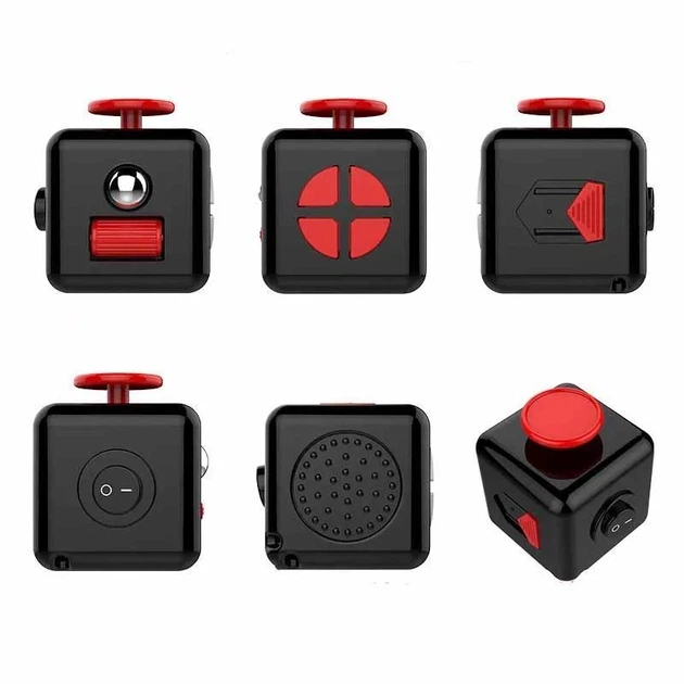 Игрушка антистресс Fidget Cube фиджет с кнопками попит / Pop it в форме Куба, черный с красным (86914680) - Фото 3 Игрушка антистресс Fidget Cube фиджет с кнопками попит / Pop it в форме Куба, черный с красным (86914680) - изображение 3