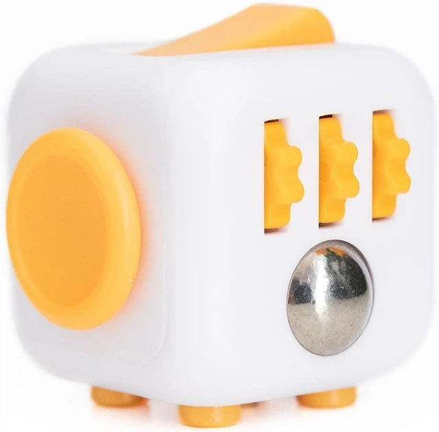 Игрушка антистресс Fidget Cube фиджет с кнопками попит / Pop it в форме Куба, бело-желтый (86915601) - изображение 4