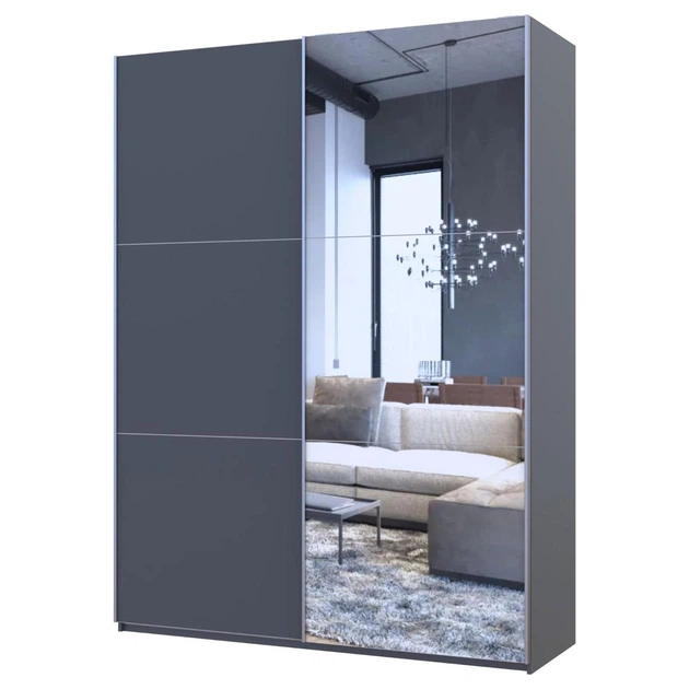 Шкаф купе Doros G-Caiser Графит Графит 1 ДСП / 1 зеркало 180х60х240 (42005088) - изображение 2