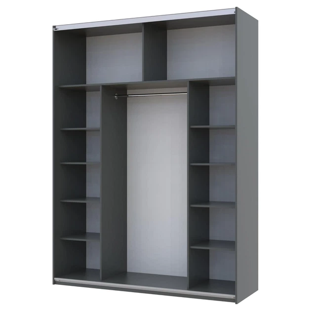 Шкаф купе Doros G-Caiser Графит Графит 1 ДСП / 1 зеркало 180х60х240 (42005088) - изображение 4