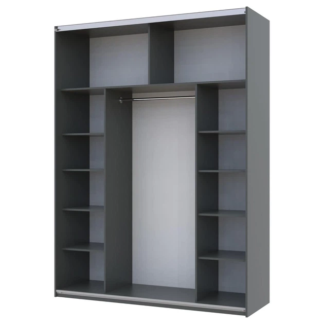 Шкаф купе Doros G-Caiser Графит Графит 2 ДСП / 3 части 180х60х240 (42005089) - Фото 5 Шкаф купе Doros G-Caiser Графит Графит 2 ДСП / 3 части 180х60х240 (42005089) - изображение 5