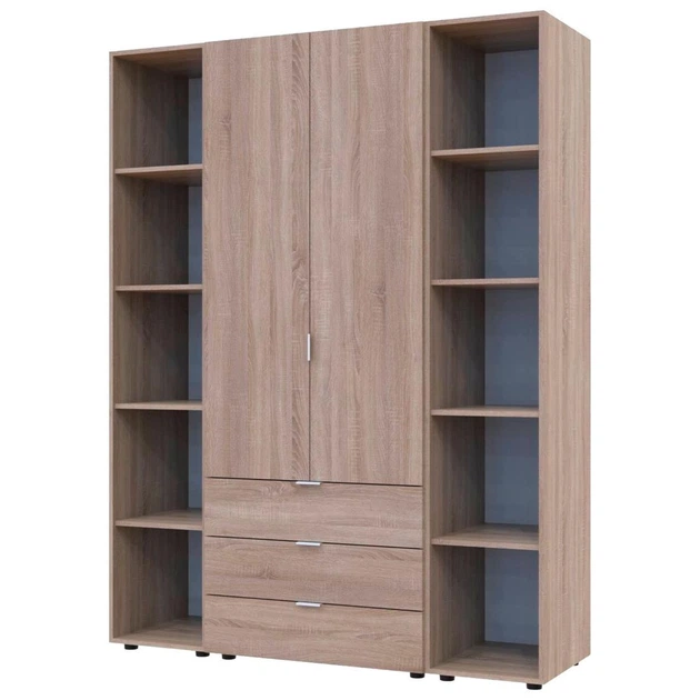 Комплект Doros Гелар з 2 Этажерками Дуб Сонома 2 ДСП 153.9х49.5х203.4 (42005045) - Фото 1 Комплект Doros Гелар з 2 Этажерками Дуб Сонома 2 ДСП 153.9х49.5х203.4 (42005045) - изображение 1