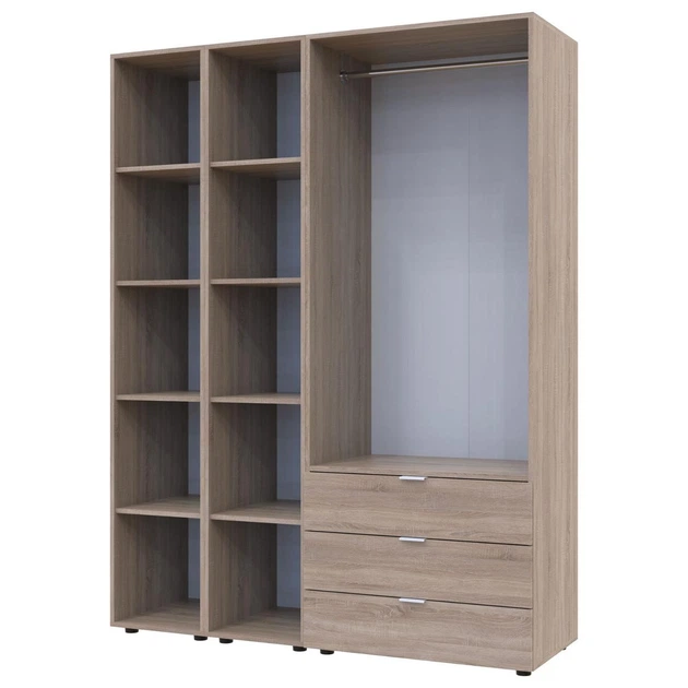 Комплект Doros Гелар з 2 Этажерками Дуб Сонома 2 ДСП 153.9х49.5х203.4 (42005045) - Фото 2 Комплект Doros Гелар з 2 Этажерками Дуб Сонома 2 ДСП 153.9х49.5х203.4 (42005045) - изображение 2