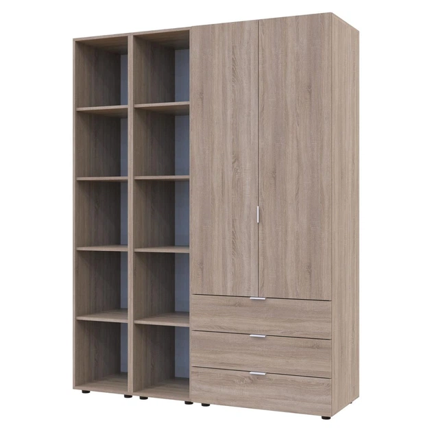 Комплект Doros Гелар з 2 Этажерками Дуб Сонома 2 ДСП 153.9х49.5х203.4 (42005045) - Фото 3 Комплект Doros Гелар з 2 Этажерками Дуб Сонома 2 ДСП 153.9х49.5х203.4 (42005045) - изображение 3