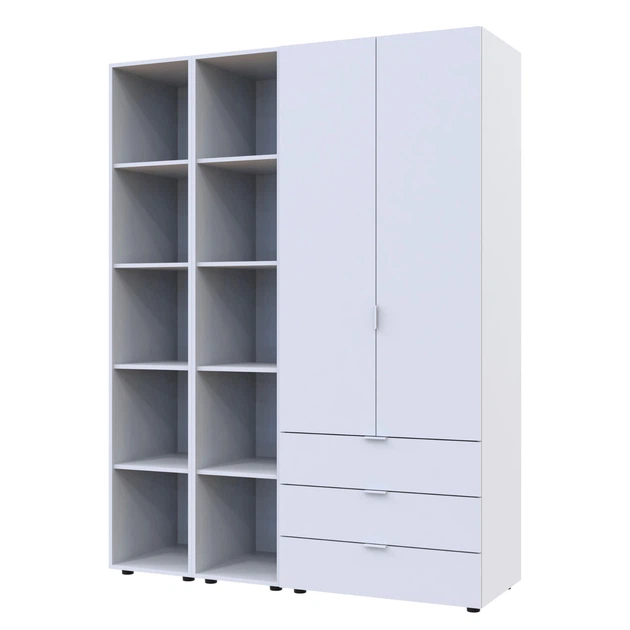 Комплект Doros Гелар с 2 Этажерками Белый 2 ДСП 153.9х49.5х203.4 (42005030) - изображение 2