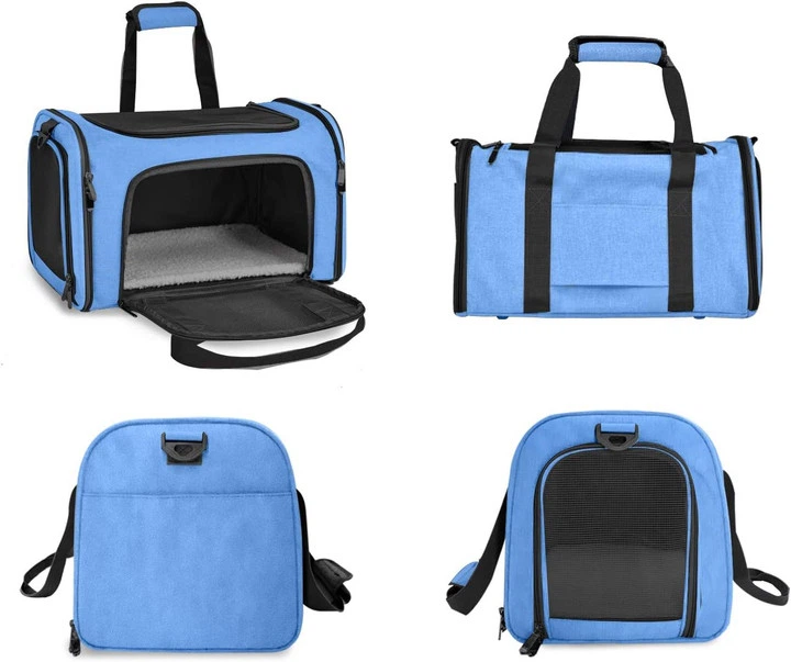 Сумка переноска CosmoPet для кошек и собак 31x45x30 см Jeans Blue - изображение 4
