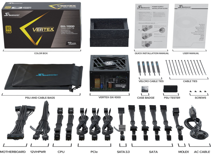Блок живлення Seasonic VERTEX GX-1000 ATX 3.0 1000W Black (4711173877714) - зображення 7