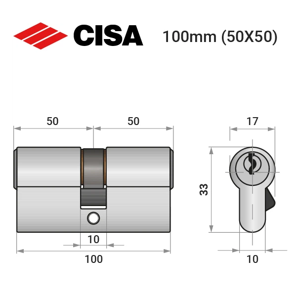 Цилиндр CISA C2000 100 (50*50) никель матовый 3 ключа - Фото 8 Цилиндр CISA C2000 100 (50*50) никель матовый 3 ключа - изображение 8