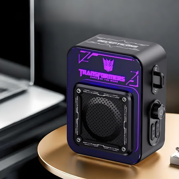 Портативна Bluetooth колонка Transformers TF-Y02 Megatron з басами, RGB-підсвічуванням, 1800 mAh, чорна - зображення 2