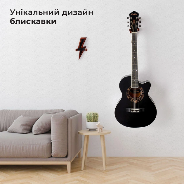 Кріплення для гітари на стіну Блискавка Teslyar дерев'яний тримач Махагон (AG0008) - зображення 9