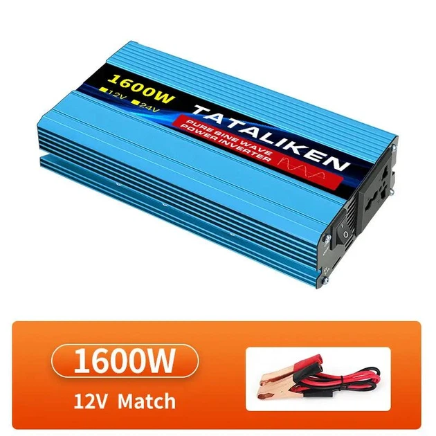 Інвертор 12В 220В Tataliken 1600W з розеткою, чистий синус, 220V 50Hz - Фото 2 Інвертор 12В 220В Tataliken 1600W з розеткою, чистий синус, 220V 50Hz - зображення 2