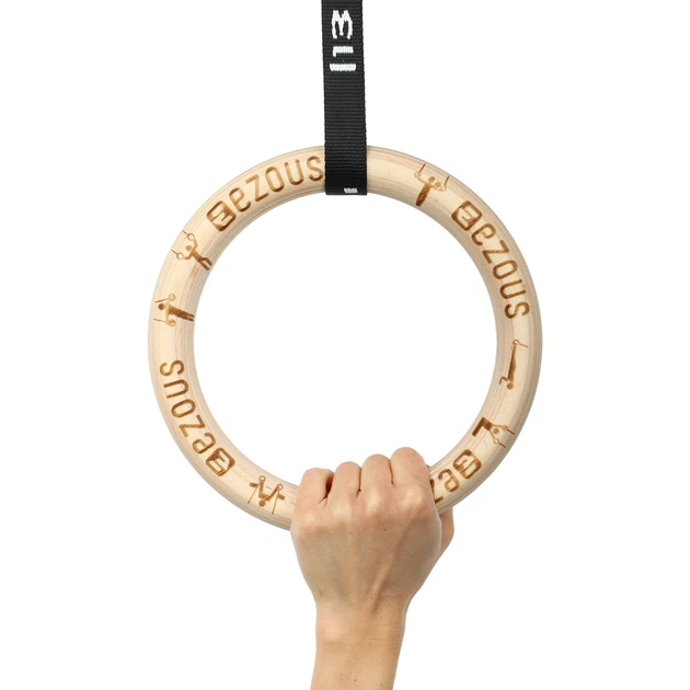 Кільця гімнастичні для Кросфіту WOODEN GYM RINGS EZOUS (стрічки-поліестер (PL), р-р 5м х 2,5см, кільця-дерев'яні, d-28мм, вага кілець 600 гр. пара) (E-03) - Фото 4 Кільця гімнастичні для Кросфіту WOODEN GYM RINGS EZOUS (стрічки-поліестер (PL), р-р 5м х 2,5см, кільця-дерев'яні, d-28мм, вага кілець 600 гр. пара) (E-03) - изображение 4
