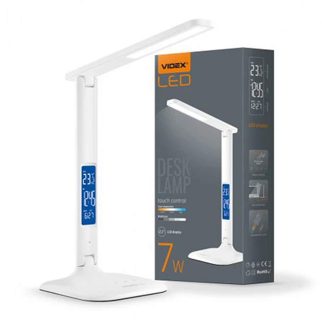 Настільна LED лампа VIDEX TF05W 7W 300Lm Біла (LKMTR_807846) - Фото 9 Настільна LED лампа VIDEX TF05W 7W 300Lm Біла (LKMTR_807846) - зображення 9