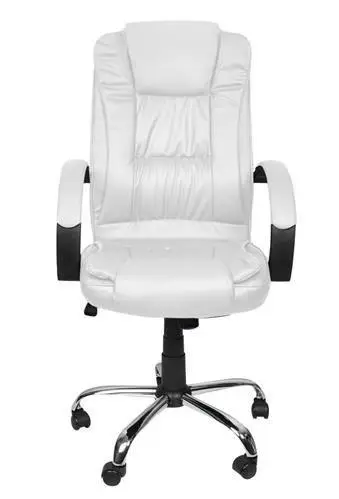 Компьютерное офисное кресло с эко кожи Malatec 8984 белое - изображение 2