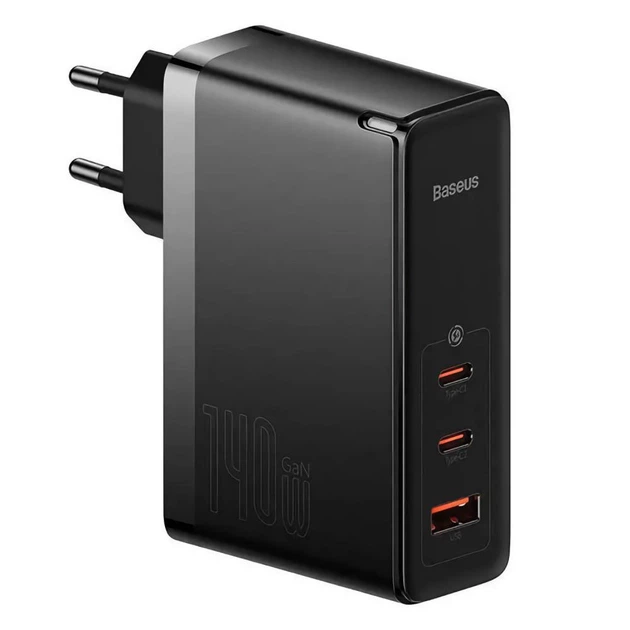 Мережевий зарядний пристрій Baseus GaN5 Pro 3 порта USB + Type-C 140W Чорний (CCGP100201) - Фото 1 Мережевий зарядний пристрій Baseus GaN5 Pro 3 порта USB + Type-C 140W Чорний (CCGP100201) - изображение 1