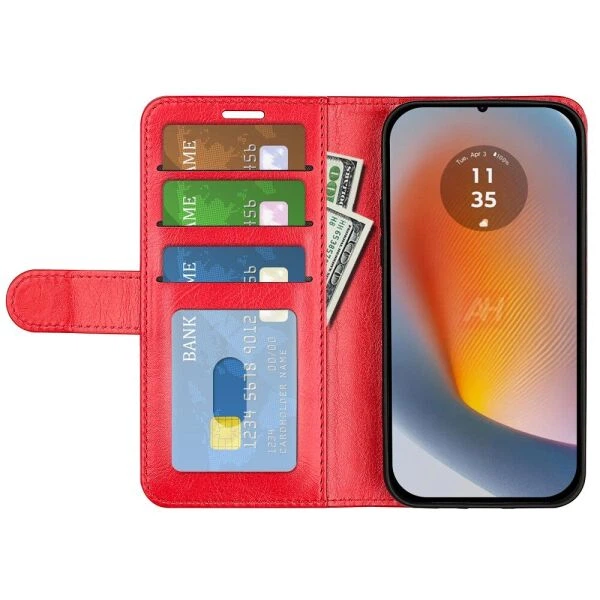 Класичний чохол-книжка Deexe Wallet Style для Motorola Edge 50 Fusion - Red - зображення 2