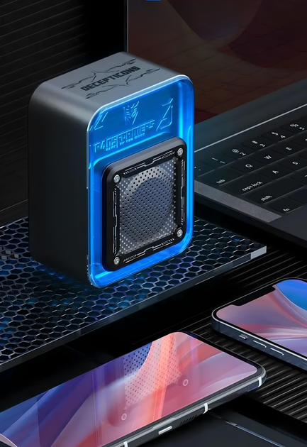 Портативная Bluetooth колонка Transformers TF-Y02 Megatron с басами, RGB-подсветкой, 1800 mAh, серая - Фото 4 Портативная Bluetooth колонка Transformers TF-Y02 Megatron с басами, RGB-подсветкой, 1800 mAh, серая - изображение 4