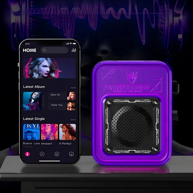 Портативная Bluetooth колонка Transformers TF-Y02 Optimus Prime с басами, RGB-подсветкой, 1800 mAh, синяя - изображение 8