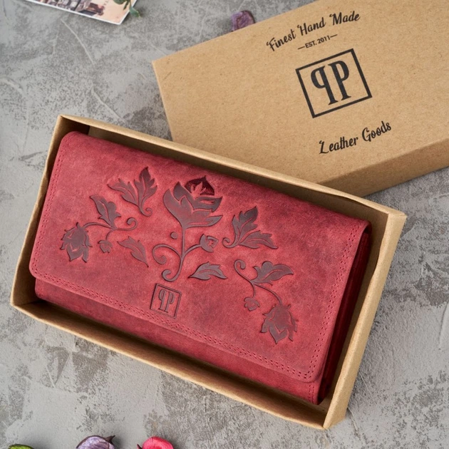 Portfel damski skórzany Paolo Peruzzi T-05 Czerwony (5903754436826) - obraz 5