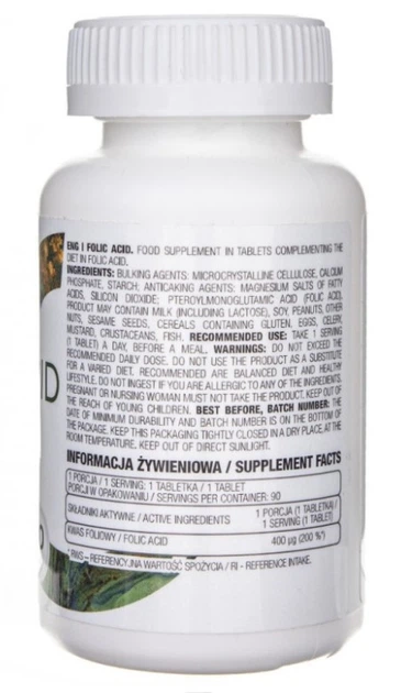 Фолієва кислота OstroVit Folic Acid 90 таб - зображення 2