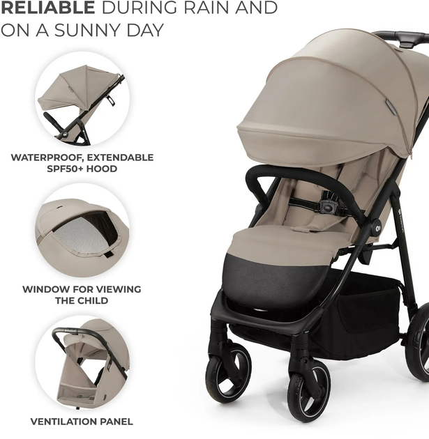 Прогулочная коляска Kinderkraft Trig 3 Stone Beige (KSTRIG03BEG0000) (5902533924851) - изображение 5