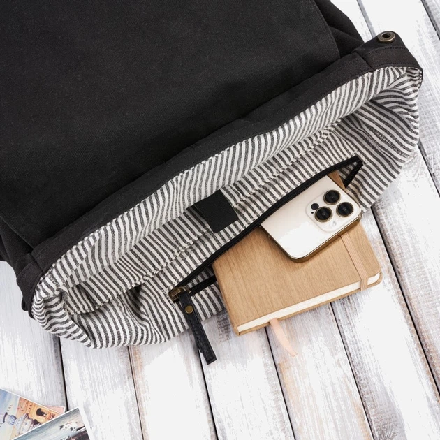 Plecak męski A4 Paolo Peruzzi E-03-BL Czarny (5905567203336) - obraz 3