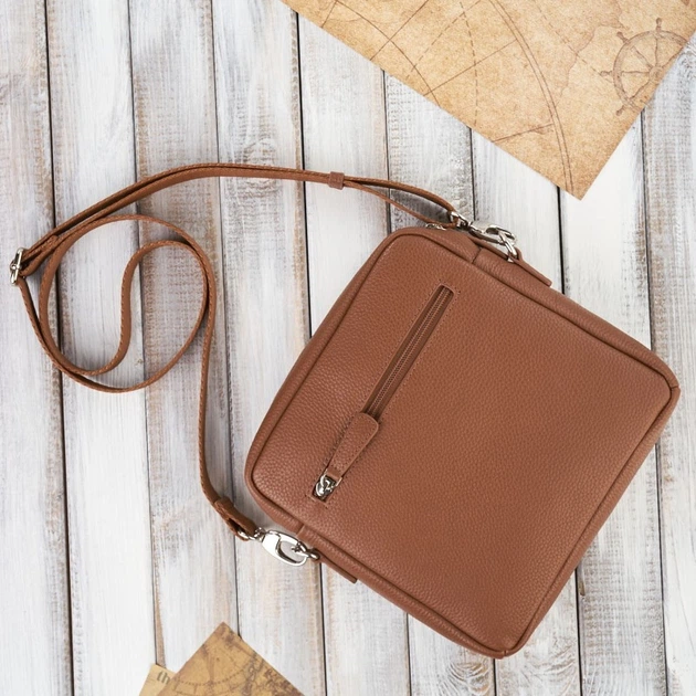 Сумка-планшет через плече чоловіча з натуральної шкіри Paolo Peruzzi AV-03-CG Коричнева (5905567203657) - зображення 3