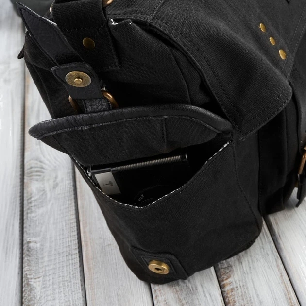 Сумка-месенджер через плече чоловіча тканинна Paolo Peruzzi E-01-BL Чорна (5905567203275) - зображення 4