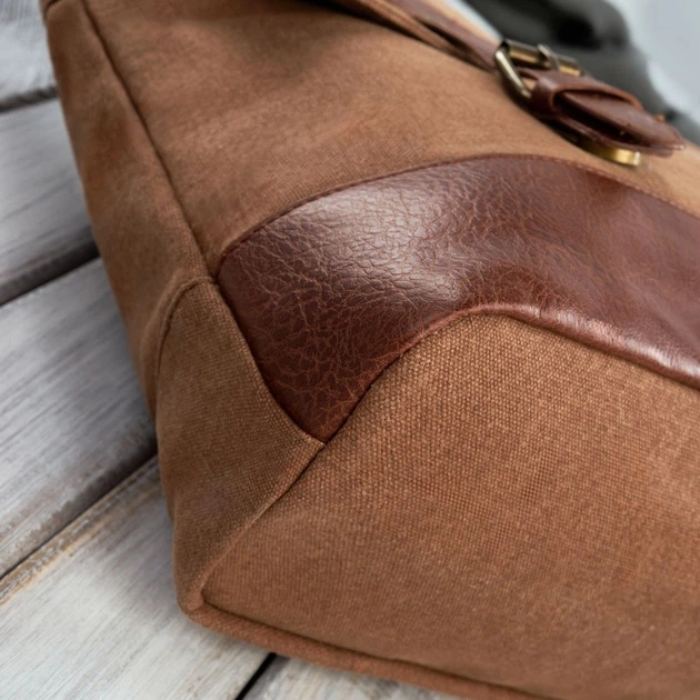 Torba na ramię męska duża Paolo Peruzzi E-09-BR Brązowa (5905567203503) - obraz 4