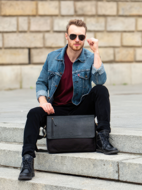 Torba na ramię męska duża Paolo Peruzzi T-20-BL Czarna (5904365073141) - obraz 3