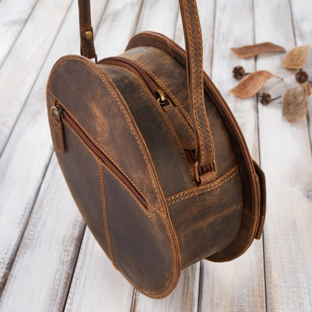 Сумка крос-боді через плече жіноча з натуральної шкіри маленька Paolo Peruzzi T-92-HBR Коричнева (5905567205804) - зображення 3