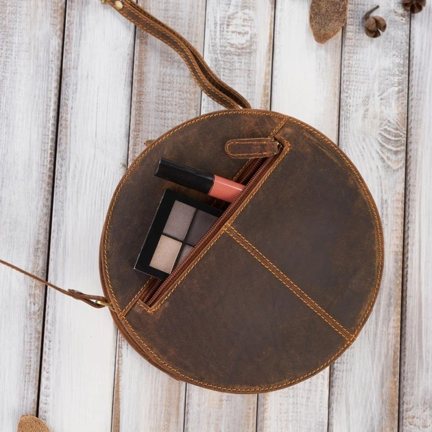 Сумка крос-боді через плече жіноча з натуральної шкіри маленька Paolo Peruzzi T-92-HBR Коричнева (5905567205804) - зображення 5