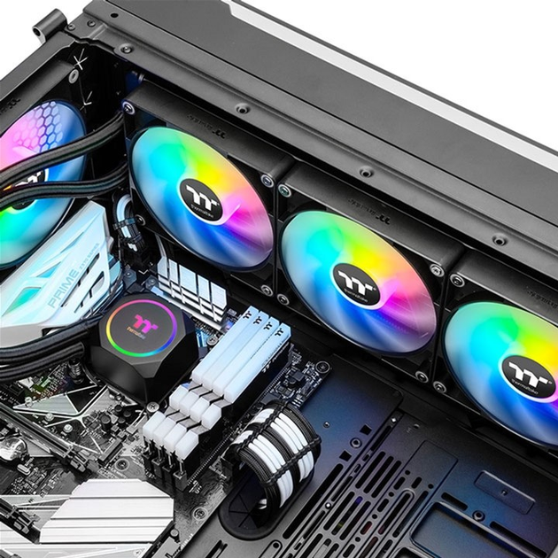 Система рідинного охолодження Thermaltake TH420 ARGB Sync All-In-One Liquid Cooler Black (4713227536868) - зображення 4