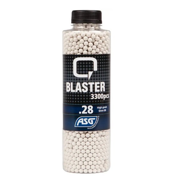 Страйкбольные шарики ASG Q Blaster кал.6 мм 0,28г 3300 штук в упаковке White - изображение 1