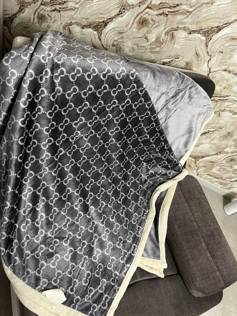 Плед покривало велюрове овчина 230х200 Сірий (П4К-Mpled004-02) - зображення 4
