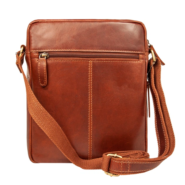 Мужская кожаная сумка через плечо Ashwood K42 Chestnut (Коричневый) - изображение 4