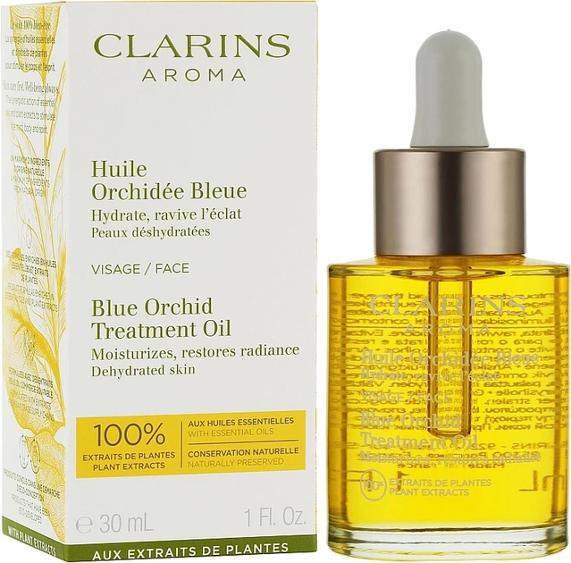 Масло для обличчя для зневодненої шкіри - Clarins Blue Orchid Face Treatment Oil 30ml (10433-7672778) - Фото 2 Масло для обличчя для зневодненої шкіри - Clarins Blue Orchid Face Treatment Oil 30ml (10433-7672778) - изображение 2