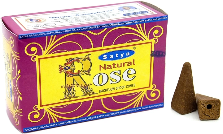 Стелющиеся дымные благовония конусы "Роза" - Satya Natural Rose Backflow Dhoop Cones 24шт (1334244-6331728) - Фото 1 Стелющиеся дымные благовония конусы "Роза" - Satya Natural Rose Backflow Dhoop Cones 24шт (1334244-6331728) - изображение 1