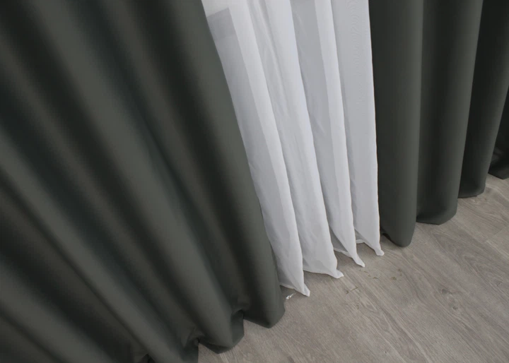 Комплект штор на люверсах VR-Textil Midnight № 1400ш 150х270 см 2 шт Темно-сірий (37-0140) - Фото 8 Комплект штор на люверсах VR-Textil Midnight № 1400ш 150х270 см 2 шт Темно-сірий (37-0140) - зображення 8