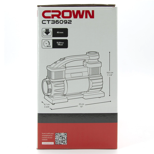 Автомобільний компресор CROWN CT36092 - Фото 6 Автомобільний компресор CROWN CT36092 - зображення 6