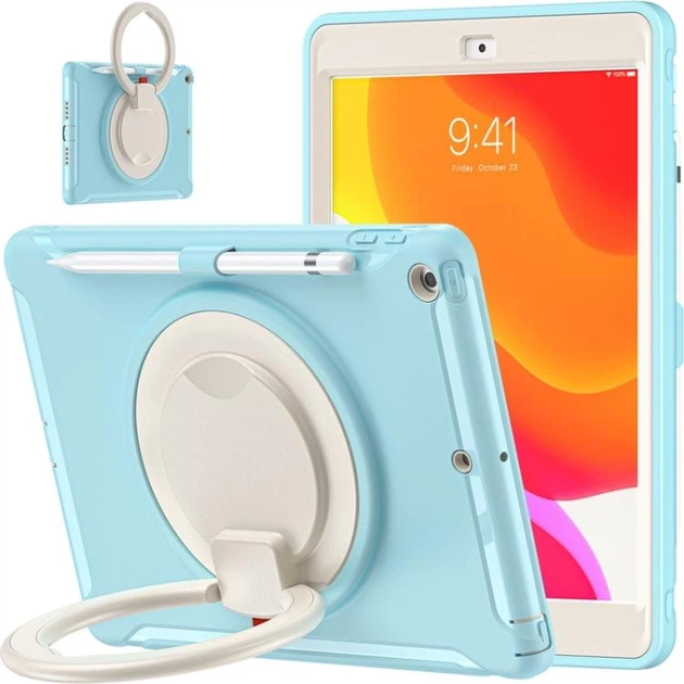 Чохол ARM Cover Apple iPad 7 (10.2" екран) протиударний з кільцем підставкою Light Blue - Фото 3 Чохол ARM Cover Apple iPad 7 (10.2" екран) протиударний з кільцем підставкою Light Blue - зображення 3