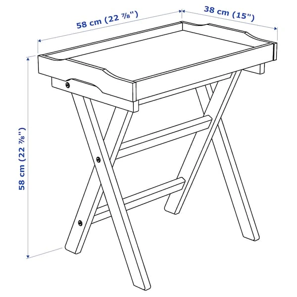 Журнальний столик з підносом IKEA MARYD 58х38х58 см сірий (902.927.25) - изображение 5