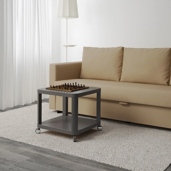Журнальний столик на колесах IKEA TINGBY 50х50 см сірий (003.494.44) - изображение 3