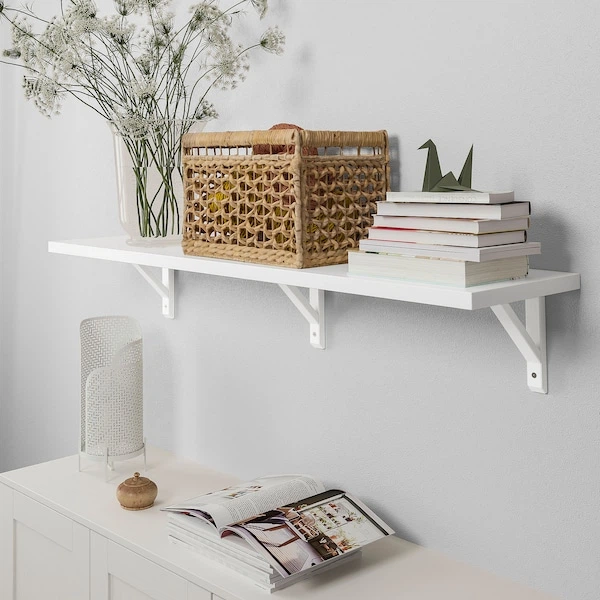 Настінна полиця IKEA BERGSHULT / SANDSHULT 120х30 см біла (393.260.26) - зображення 2