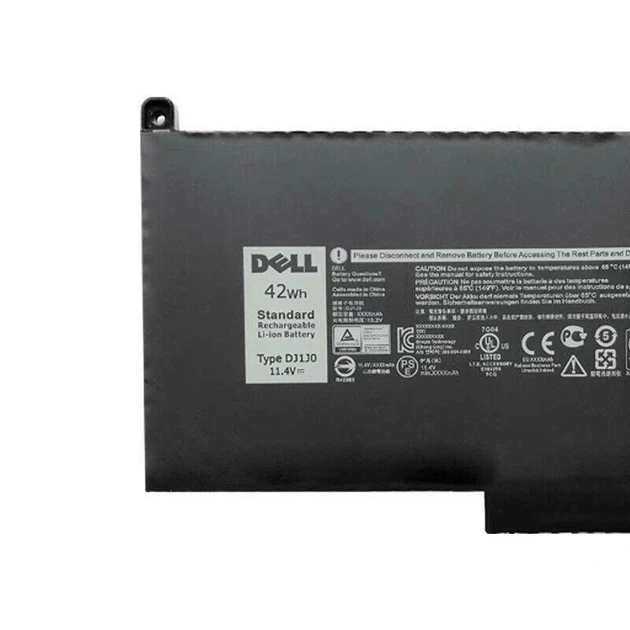 Батарея для ноутбука Dell 7280 7290 E7280 E7290 7380 7390 E7380 E7390 7480 7490 E7480 E7480 (DJ1J0 11.4V 42Wh) - зображення 2