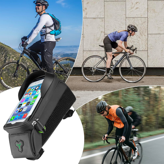 Torba rowerowa Rockbros 029-1BK na ramę z pokrowcem na telefon Czarna (7016802869632) - obraz 10