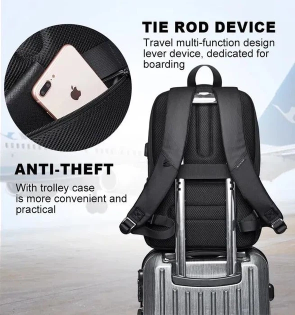 Городской рюкзак Bange BG-1921 Multi-function backpack потр USB ноутбук 15.6" сумка для мужчин и женщин Черный - изображение 9