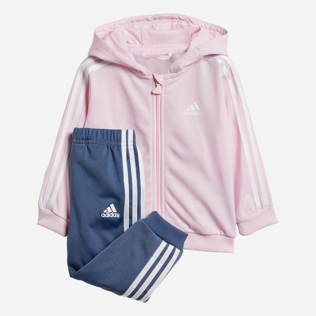 Дитячий спортивний костюм (толстовка + штани) для дівчинки adidas I 3S SHINY TS IS2501 80 см Рожевий/Темно-синій (4067891896132) - зображення 1