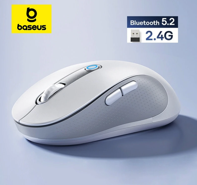 Беспроводная мышь Baseus F02 Ergonomic Wireless Mouse 2.4G Bluetooth 4000DPI Black - изображение 6