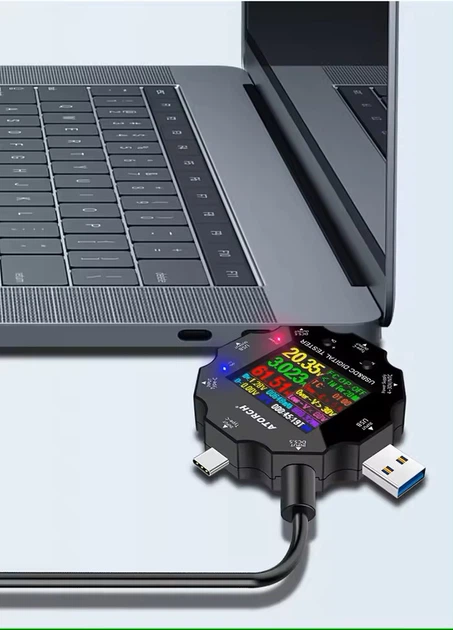 Тестер постійного струму Atorch Напруга і ємності Type-C USB DC5.5 - Фото 3 Тестер постійного струму Atorch Напруга і ємності Type-C USB DC5.5 - зображення 3